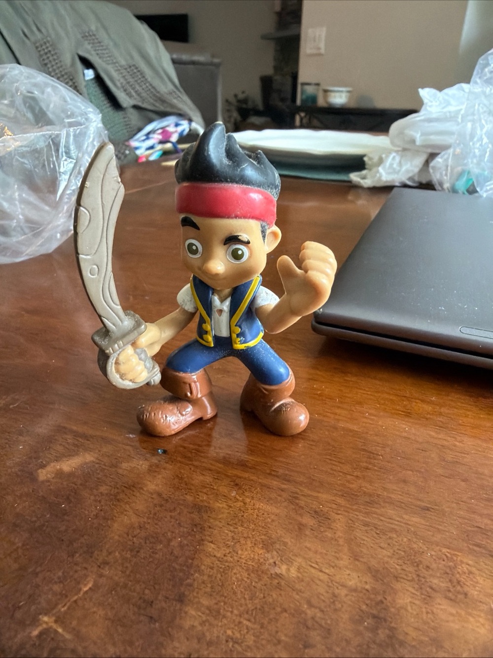 Disney Jake Pirate Action Figure - Blue Outfit, Red Headband, Brown Boots